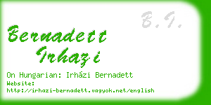 bernadett irhazi business card
