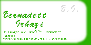 bernadett irhazi business card